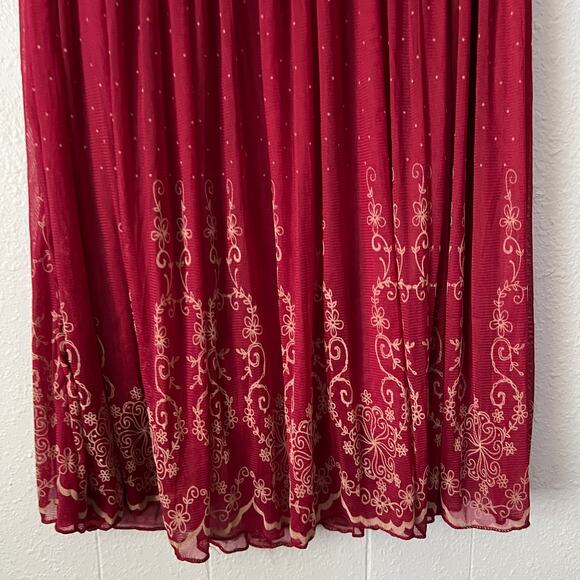 Womens Mesh Midi Skirt Medium Pull On Stretch Lace Fairy Boho Festival Event - Picture 7 of 11